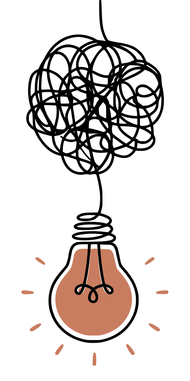 Messy thoughts becoming a bright idea